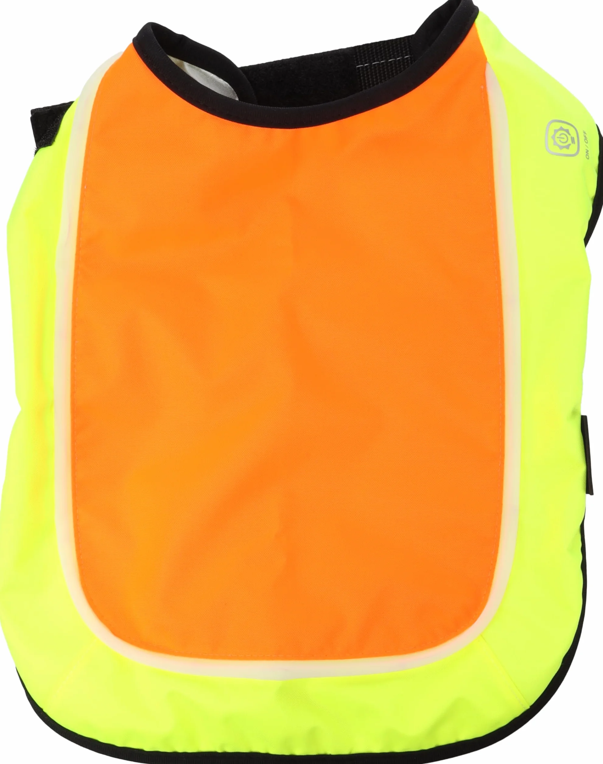 Gilet sécurité LED Simi Fluo Orange 30 cm réfléchissant Batterie Rechargeable