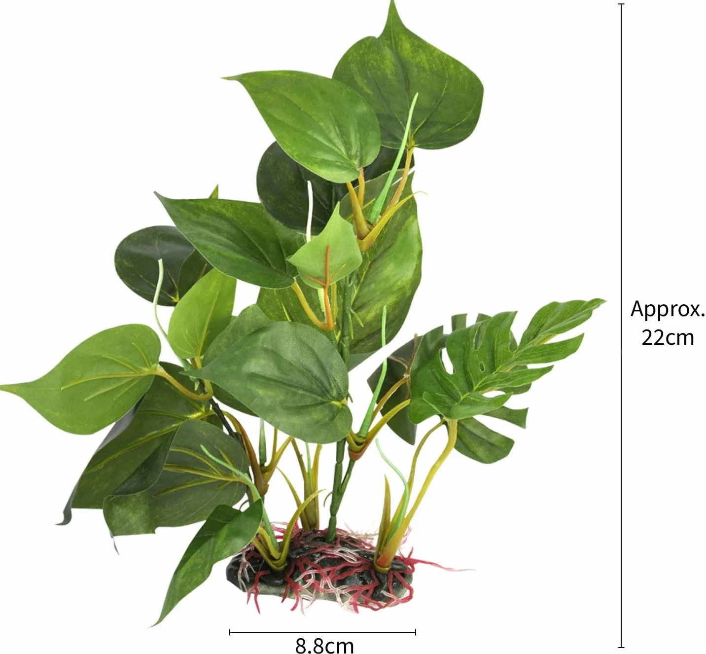 DIGIFLEX Plante d'aquarium artificielle 30 cm aspect réaliste Ornement aquarium feuilles vertes
