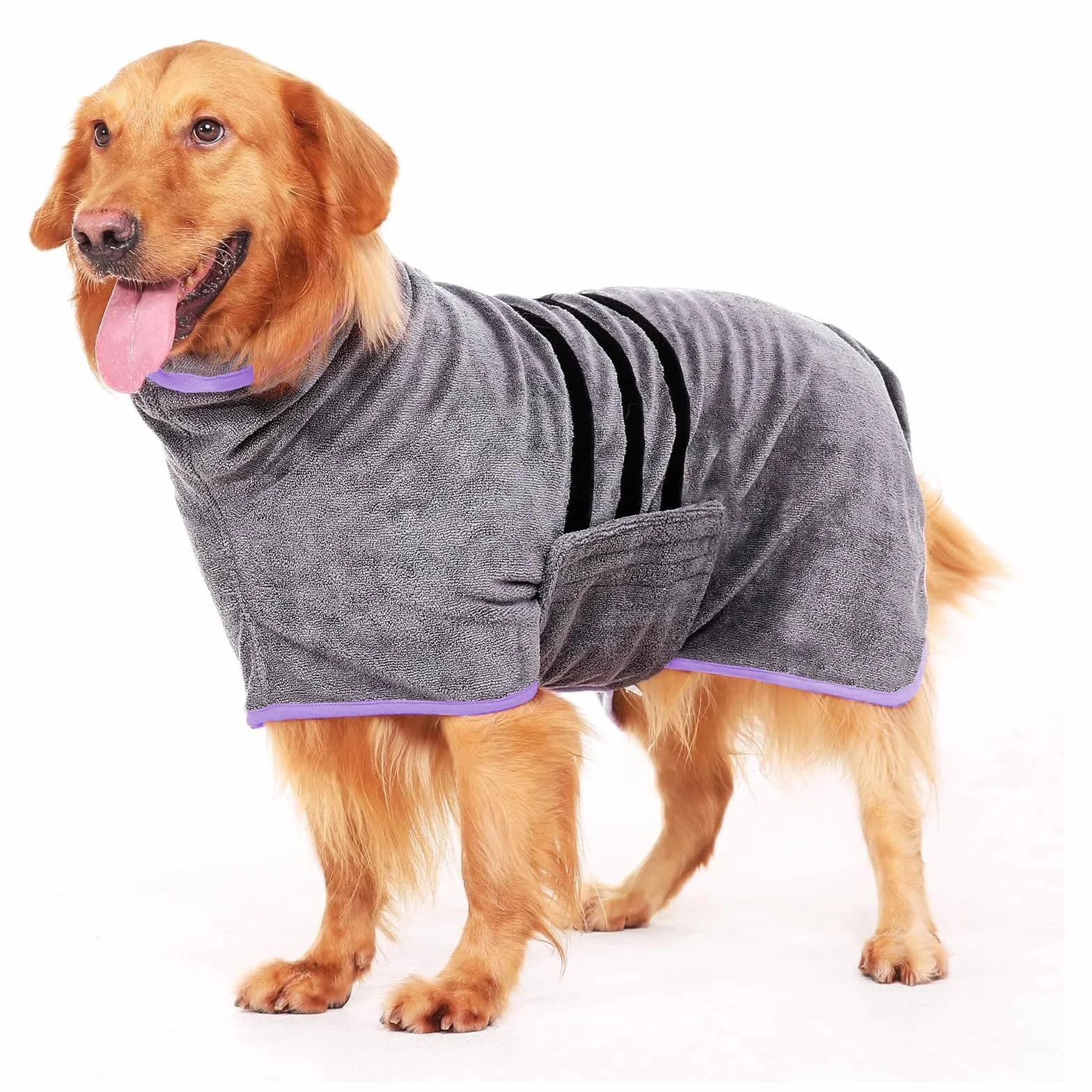 Peignoir pour Chien Super Absorbante, Séchage Rapide, Taille Moyenne/Grande
