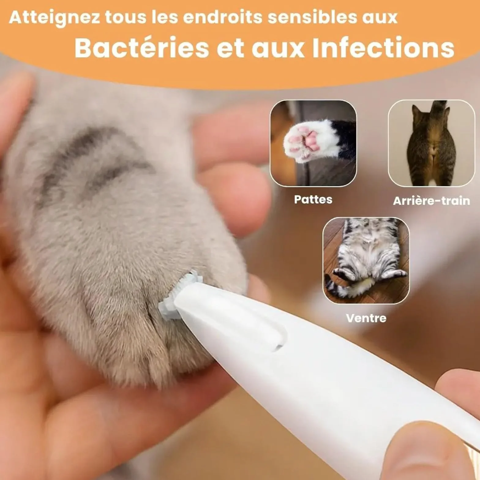 Patounet Tondeuse de Precision Pour Chat 35 db À Faible Bruit Lames Douces Sûres Hypoallergéniques Rechargeable USB Compact