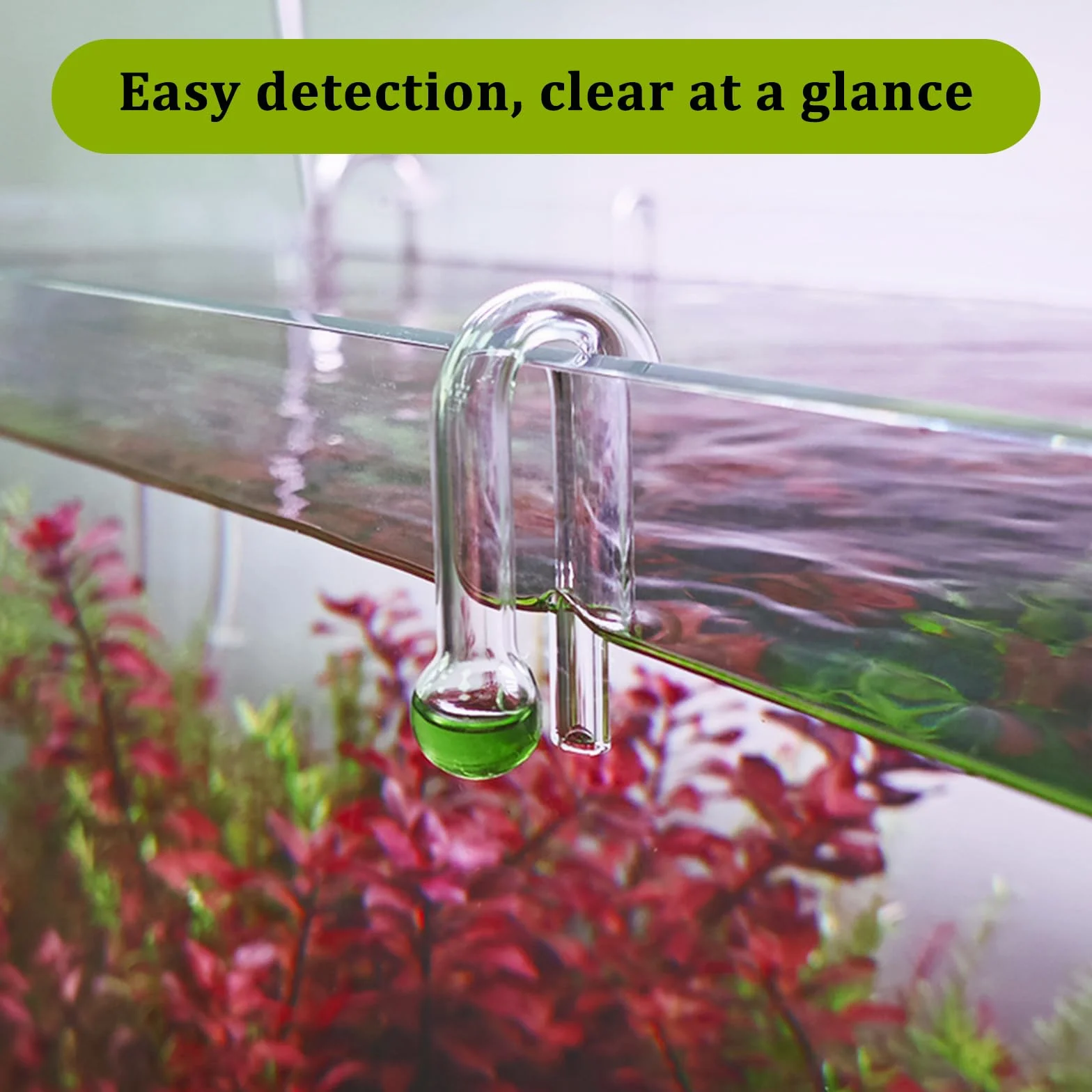 Drop Checker CO2 3 Pièces avec Ventouse Testeur CO2 pour Aquarium d'Eau Douce