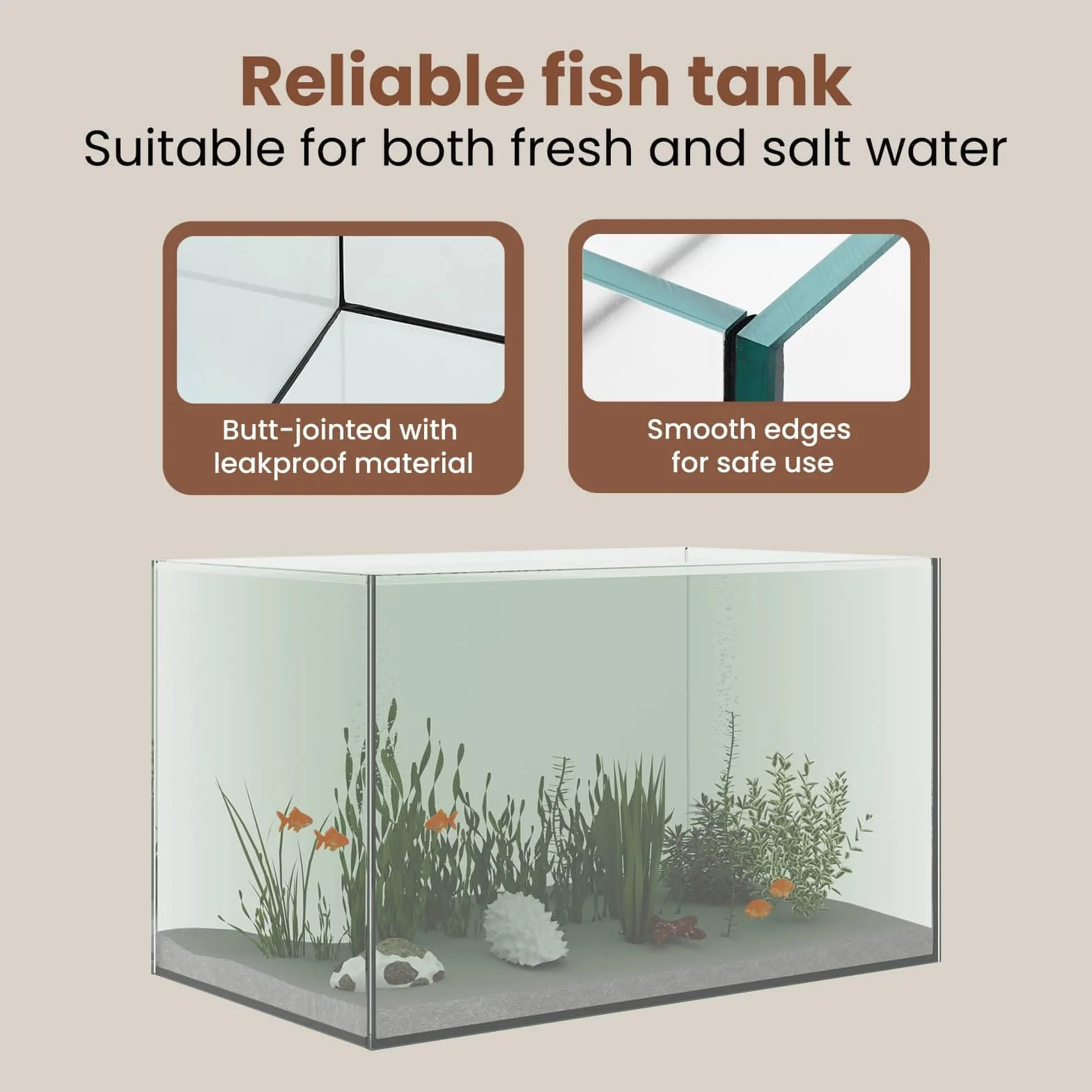vidaXL Aquarium en Verre 50x30x30 cm Moderne Vitrine Réservoir Transparent