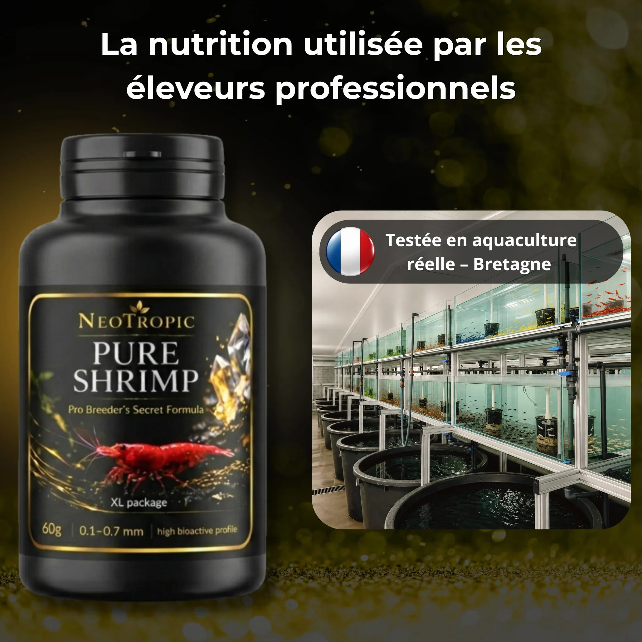 NEOTROPIC Pure Shrimp Pro Formula Nourriture Crevettes Aquarium Micro-granulés 60g
