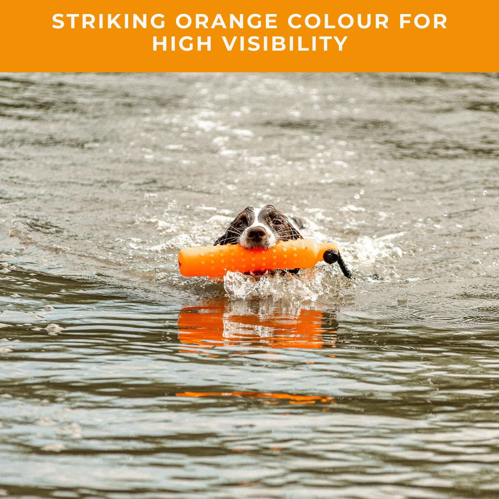 Dog & Field Gundog Water Dummy Jouet flottant pour chien avec cordon de lancement Orange Grande taille