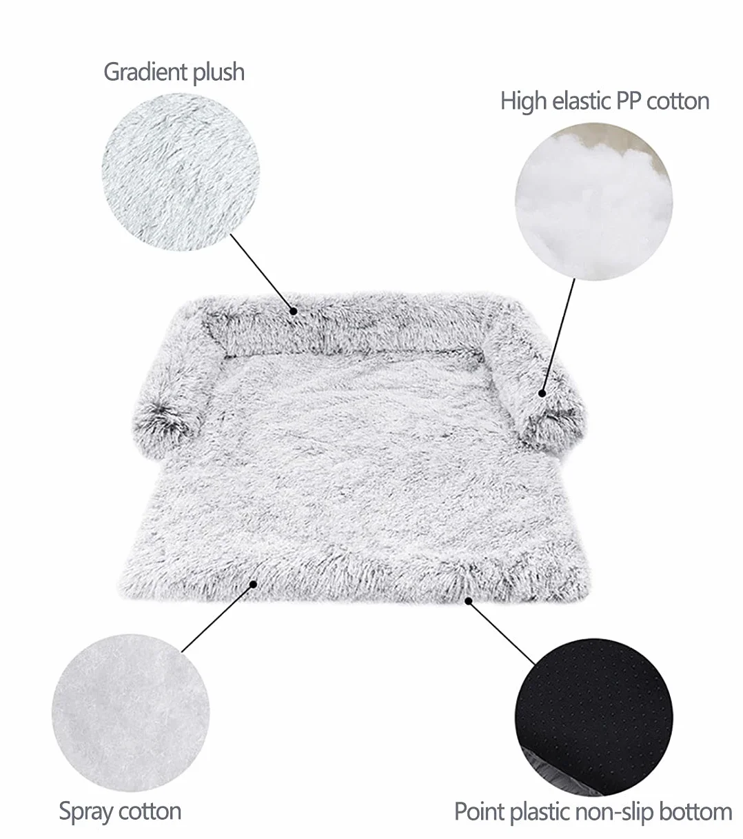 Tapis pour Chien en Peluche Canapé Grande Taille avec Fermeture Éclair