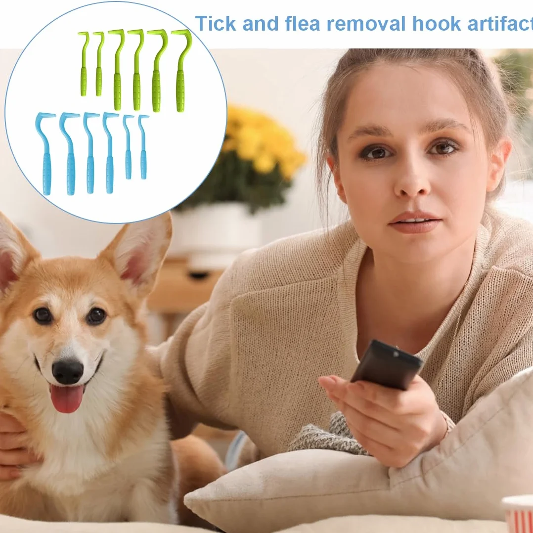 12 Pièces Pince à Tiques, Crochet à Tiques, Anti-Tique pour Chiens, Chats
