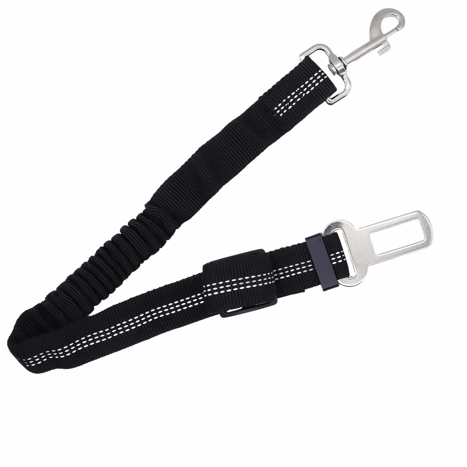 Sangle de Sécurité pour Chien avec Amortisseur Élastique, Mousqueton Solide et Longueur Réglable, Compatible avec Toutes Les Voitures pour Chien et Chat, pour Un Voyage Sûr