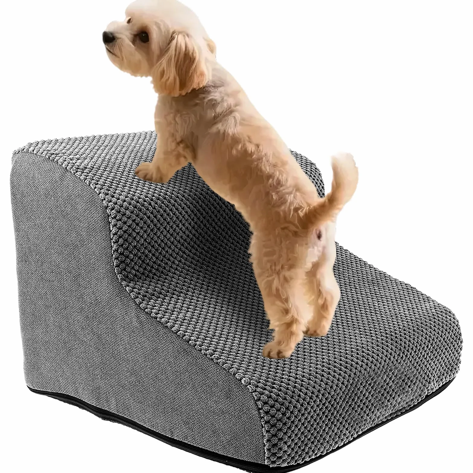 Escalier pour chien 30 cm 2 marches antidérapant housse velours lavable