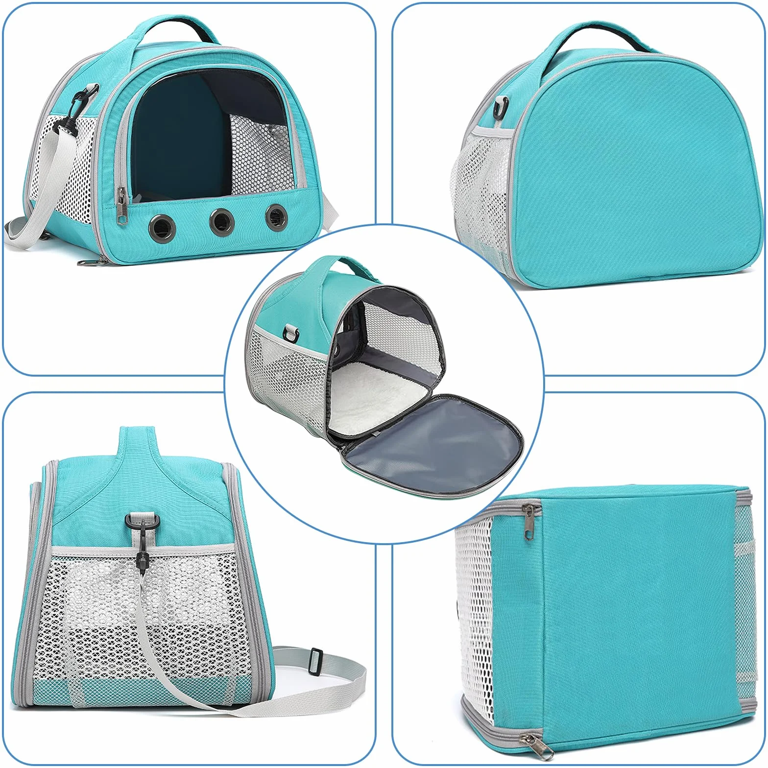Sac de Transport pour Petits Animaux 30x27x21 cm Cage Portable Oiseaux Rats Cochons d'Inde