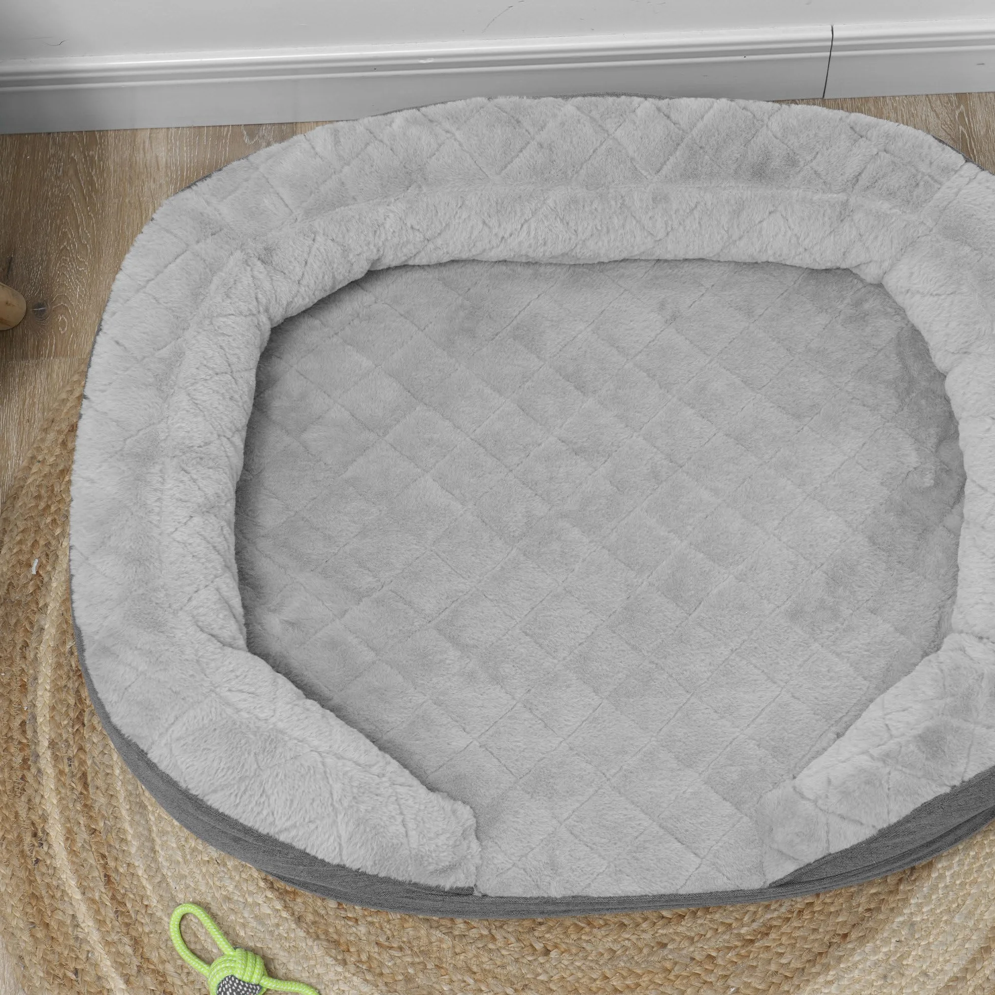 PawHut Canapé pour Chien Housse Lavable Dossier Pieds en Bois Gris 25 kg