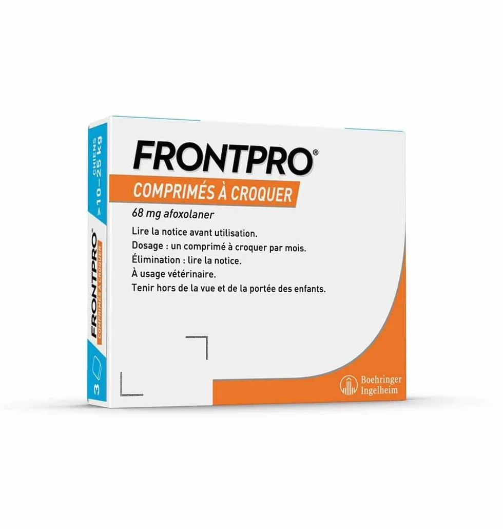 Frontline Frontpro antiparasitaire Grand Chien 10-25kg Puces et Tiques x3 comprimés