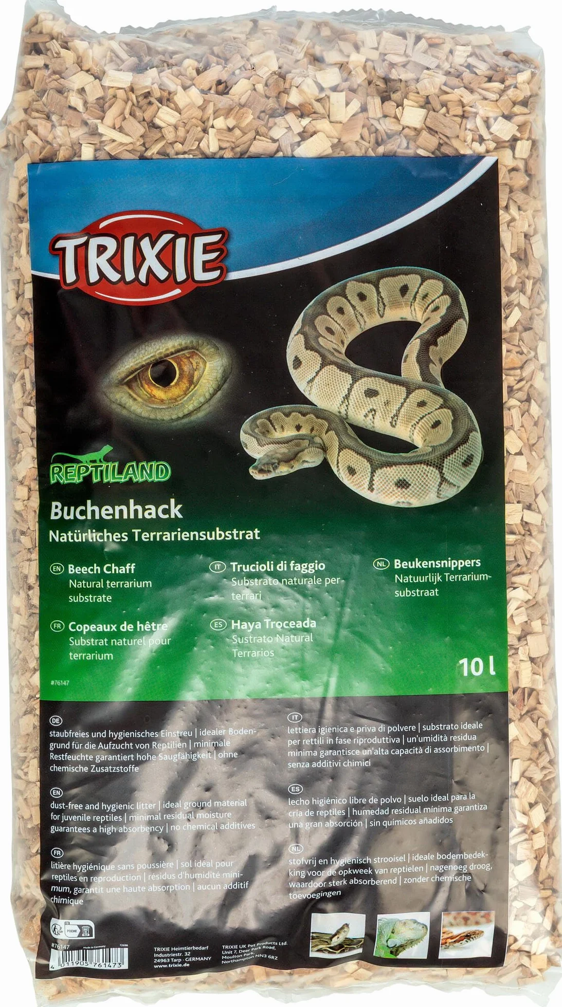 TRIXIE Copeaux de hêtre Substrat naturel terrarium 10 l