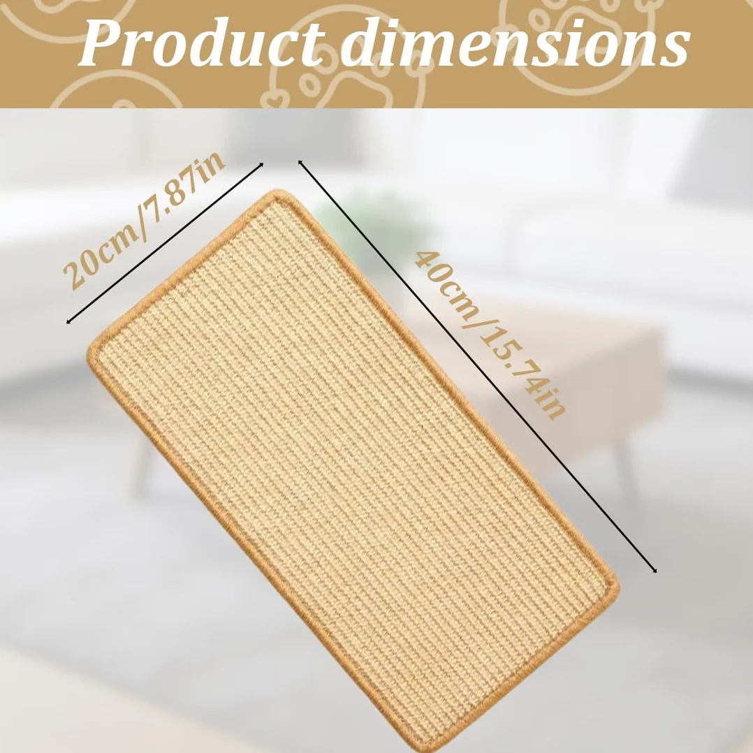Tapis à griffer en sisal pour lapins et chats, soin naturel des pattes et des dents, tapis de grattage en chanvre