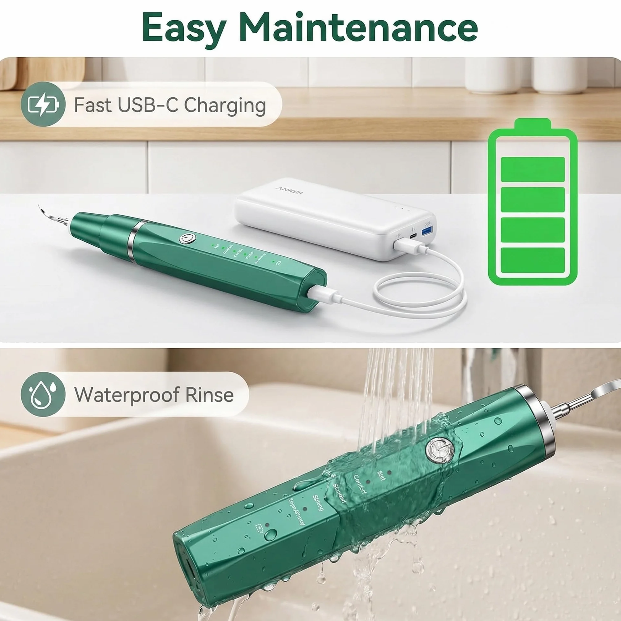 Nettoyeur Dentaire à Ultrasons pour Chien et Chat IPX6 Rechargeable USB 5 Niveaux