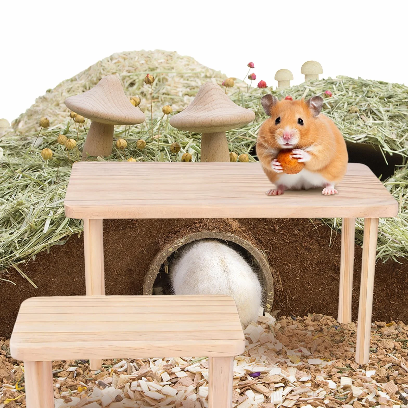 2 PièCes Plateforme pour Hamster - Plateforme d'escalade pour Hamster - comme DéCoration pour La Cage de Votre Animal,Adapté à La Plupart des Cages,Adapté Aux Hamsters,HéRissons