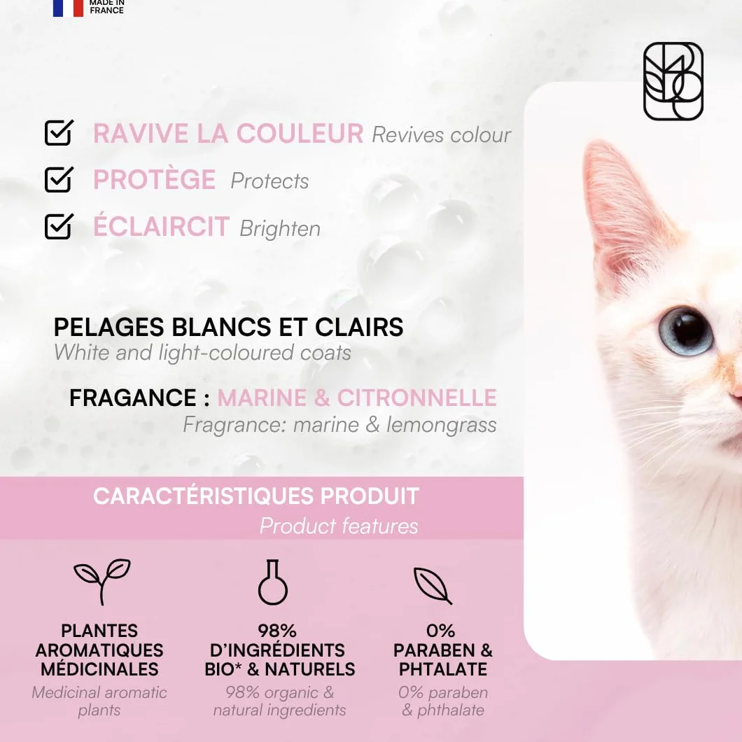 Biogance Shampooing Poils Blancs White Snow 150 ML pour Chat
