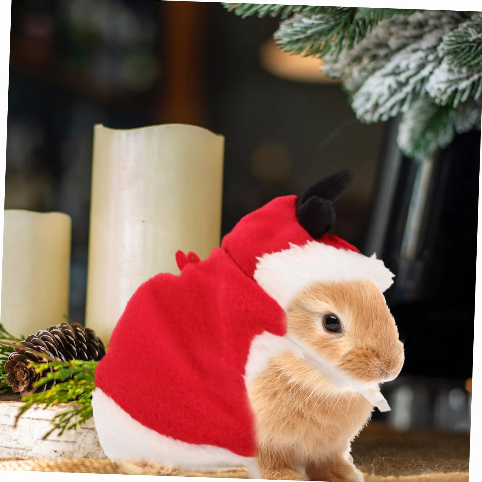 Harnais Lapin Nain Réglable avec Laisse pour Promenade Sécurisée Vêtement Noël Confortable Petits Animaux