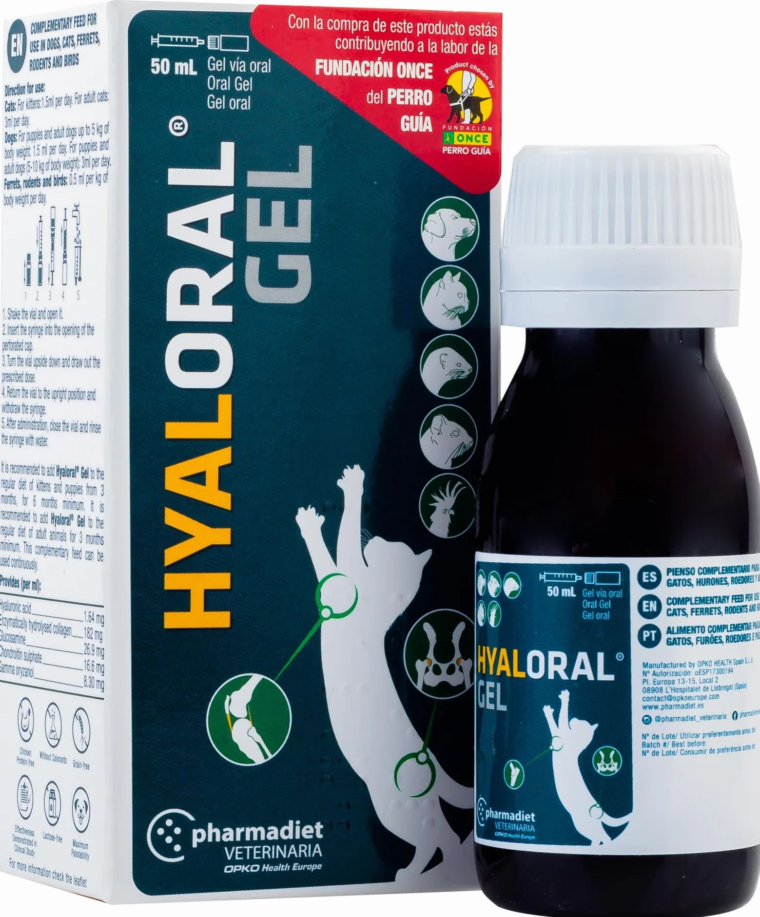FARMADIET HYALORAL Gel CACHORROS Gatos 50ML