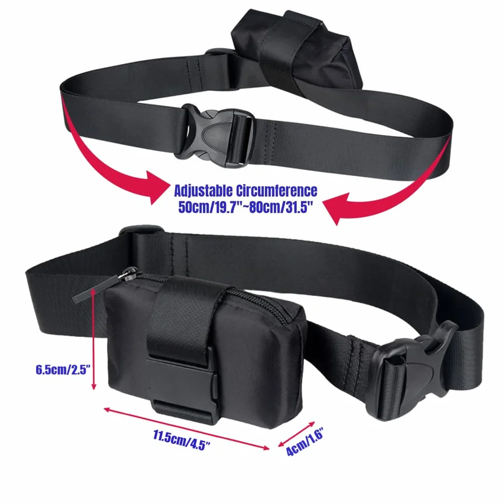 Pochette de Traqueur de Traction pour Chien,Sac de Transport pour Localisateur Animaux de Compagnie avec Sangle Réglable de 50 a 80cm pour Appareils de Localisation de Bétail(Localisateur Non Inclus)
