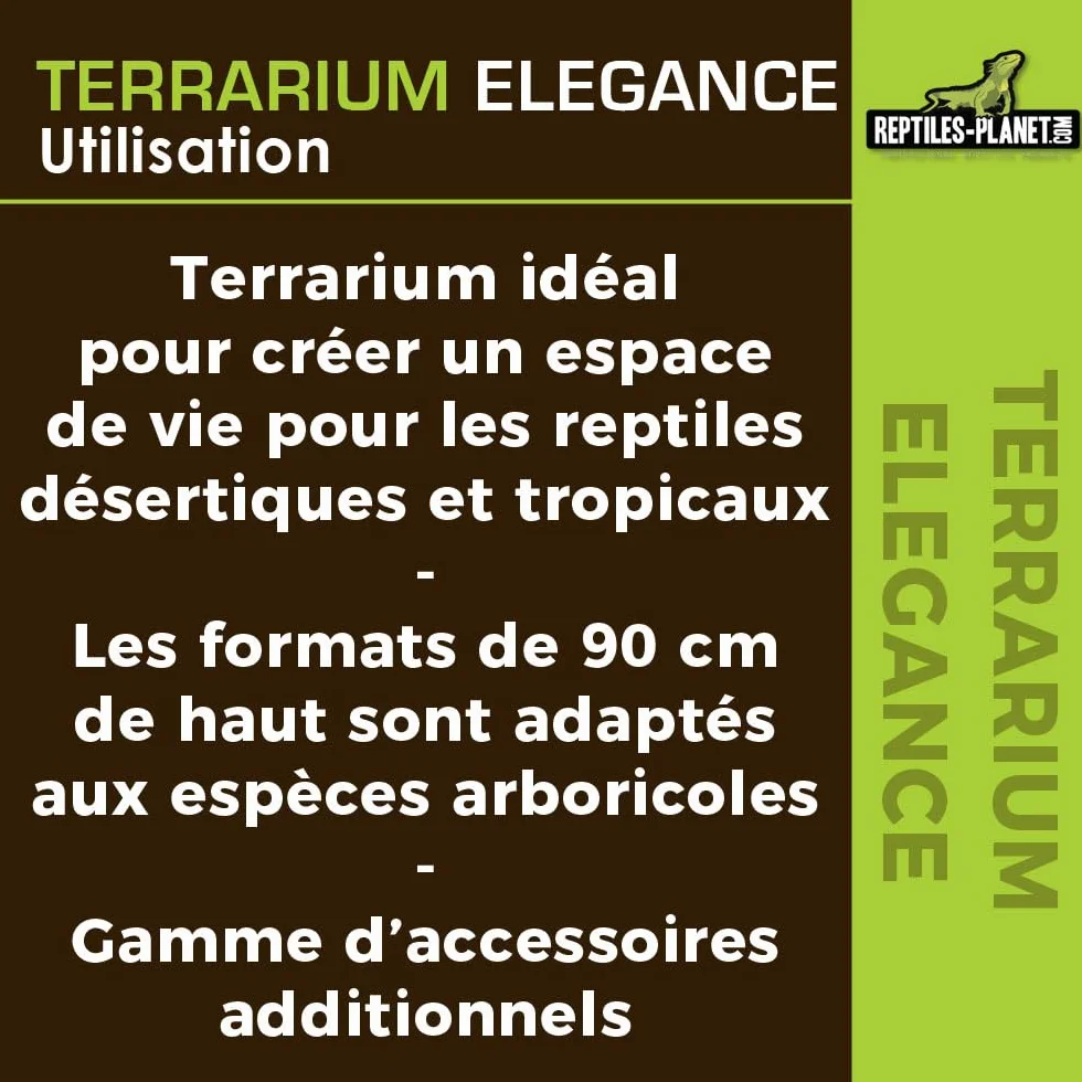 Reptiles Planet Terrarium Aluminium Elegance Noir 100 x 45 x 50 cm