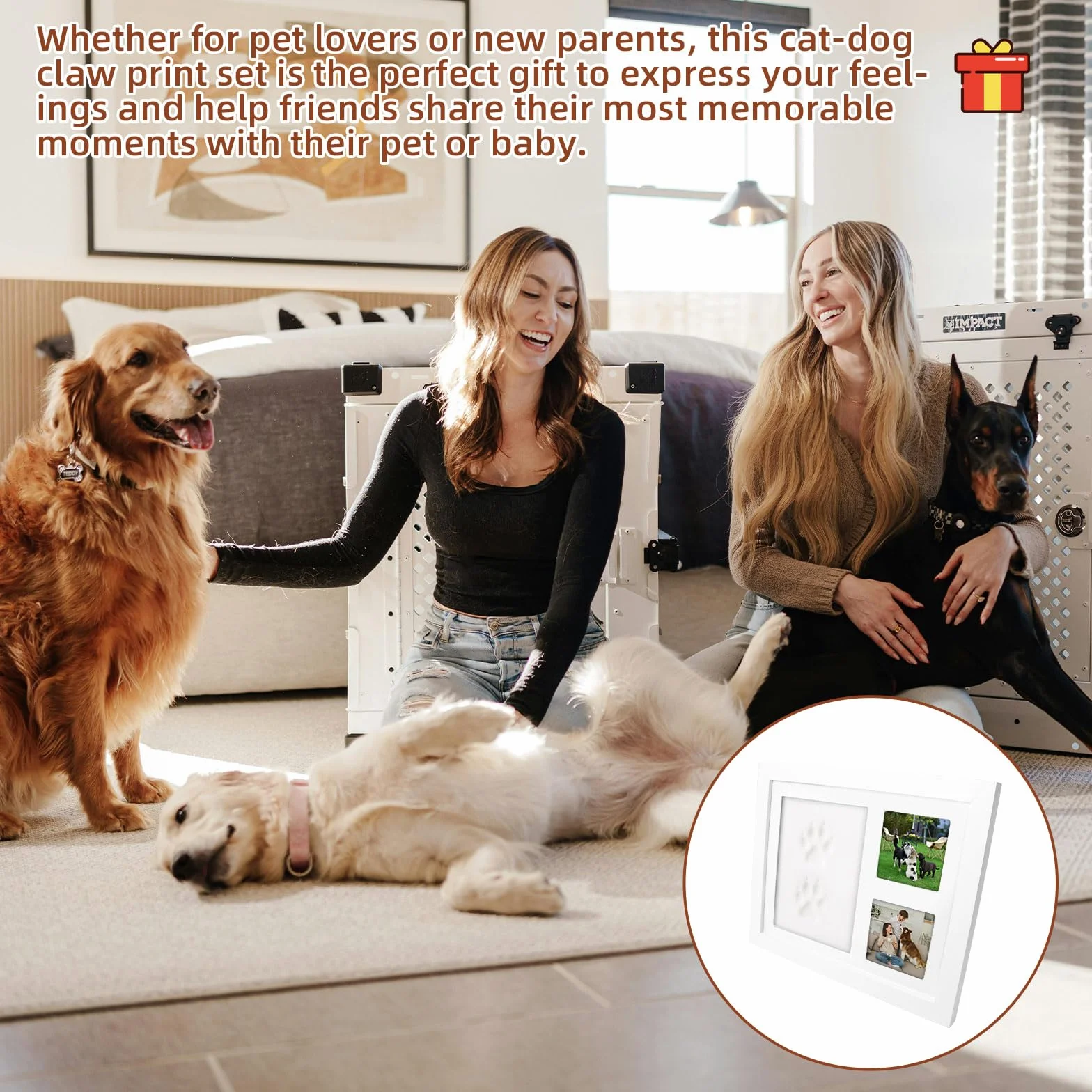 Kit Empreinte Bébé Main et Pied avec Argile pour Nouveau-Né, Chien, Chat