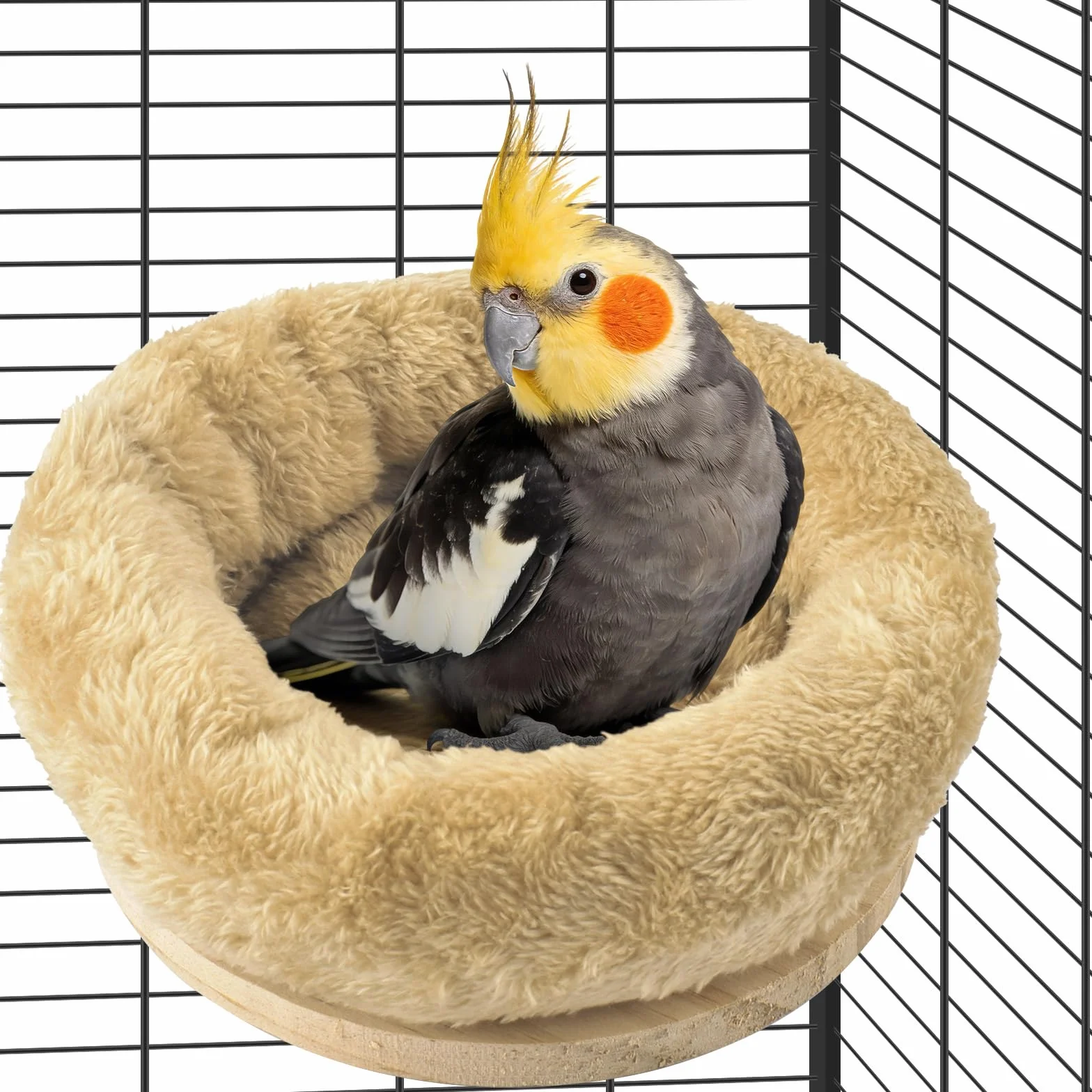 Hamac en peluche amovible Nid d'oiseau taille moyenne pour perruches calopsittes conures hamster