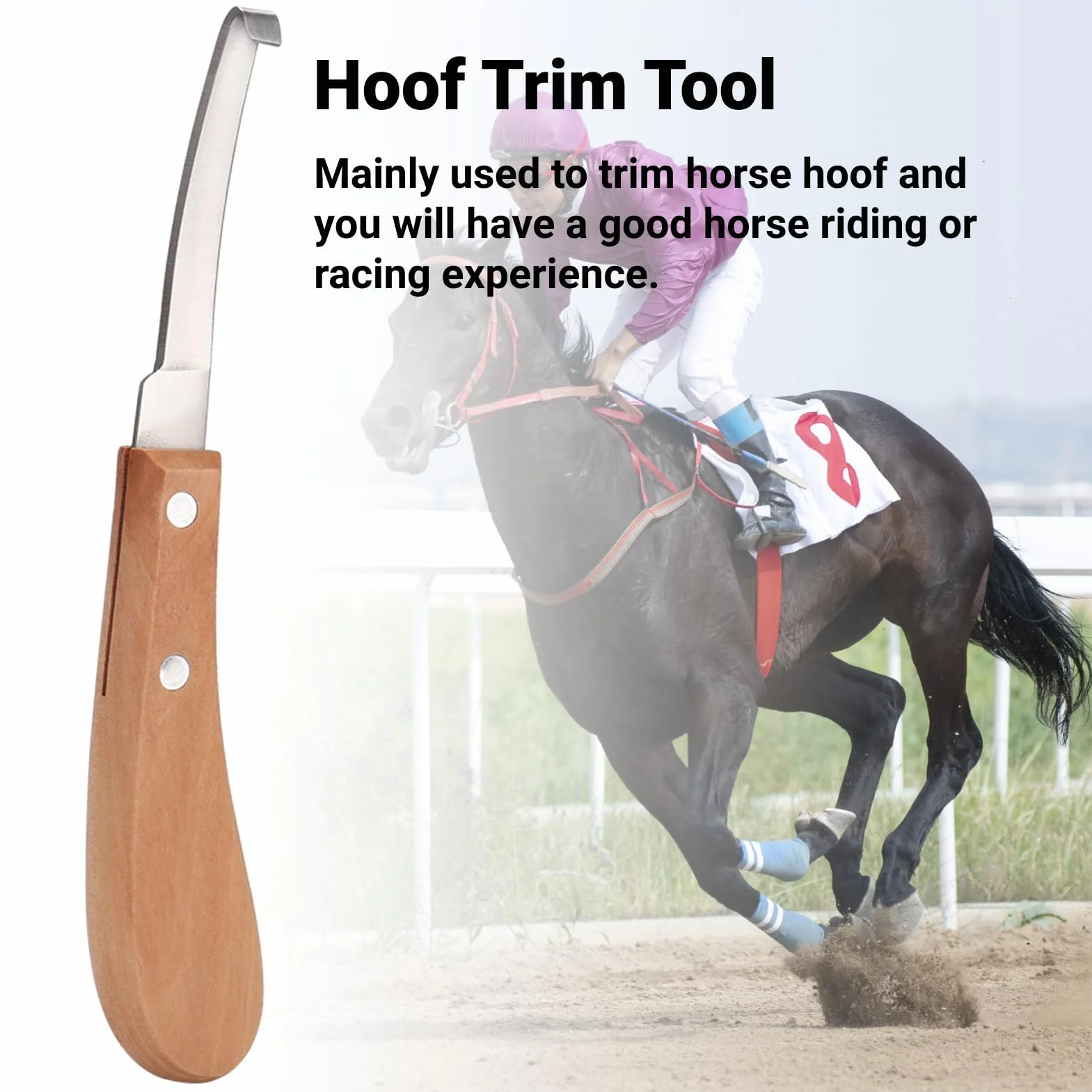 Outil de de Couteau de Sabot en Acier au Carbone de Forme de Lame Droite pour Utilisation de Cheval de Bétail (Main Droite)