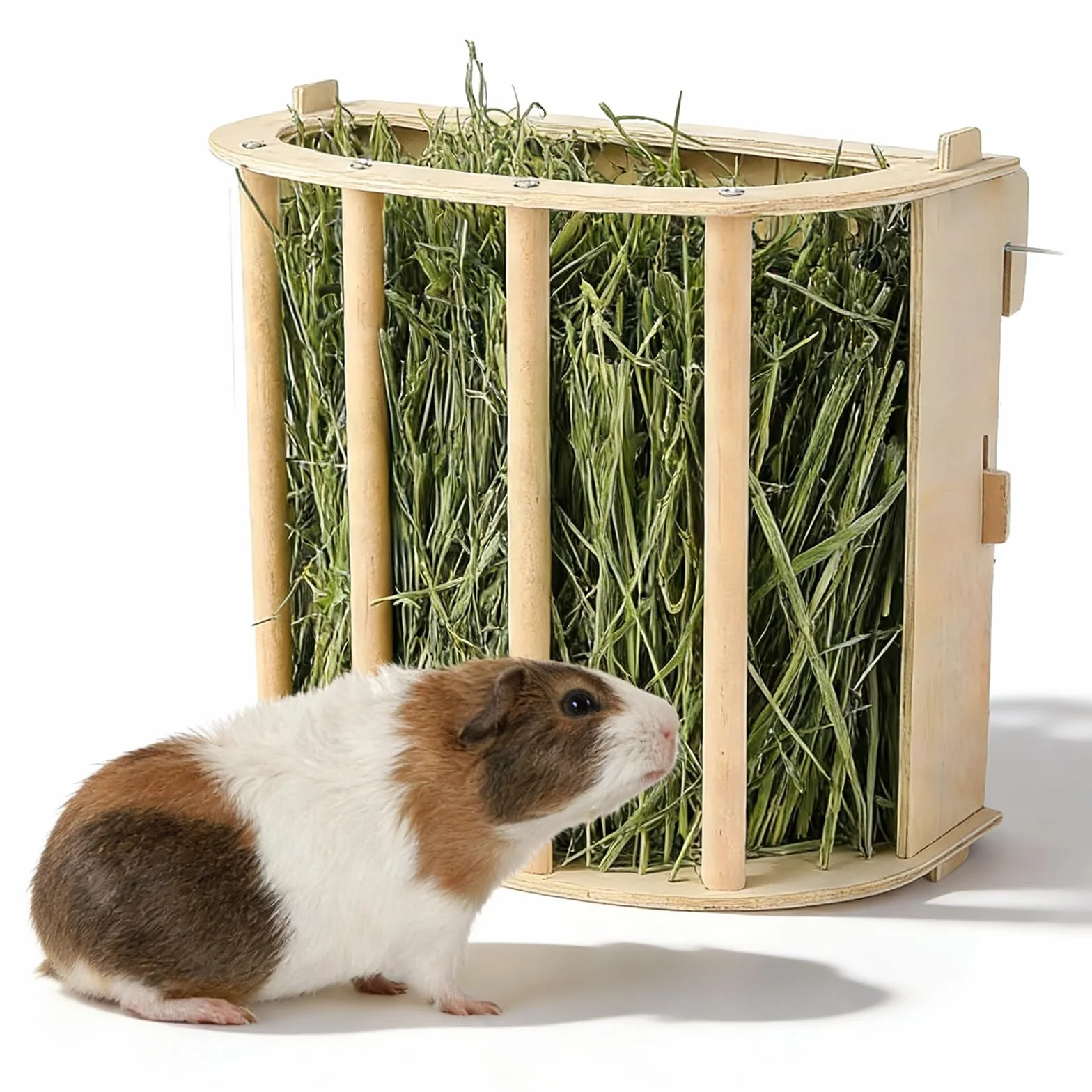 Râtelier à Foin en Bois Naturel pour Cochons d'Inde, Lapins, Hamsters