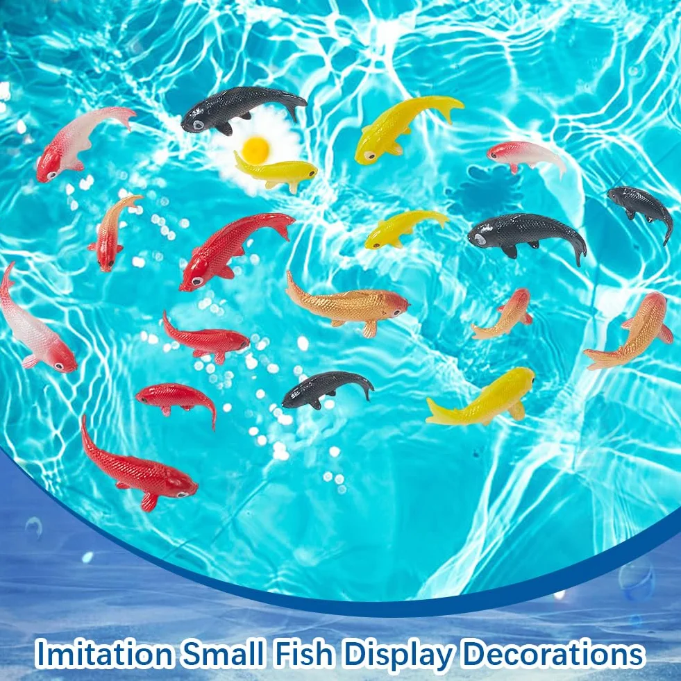 CREATCABIN Figurine Poisson Koi Miniature Plastique Ornements Décoration Réservoir Jardin