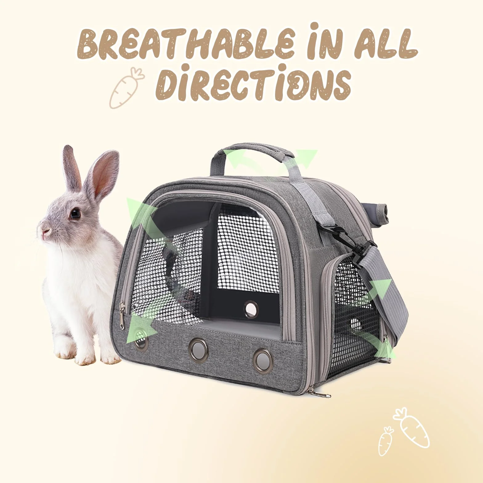 Sac de Transport pour Petits Animaux 35x25x23cm Cage Portable Oiseau Rongeurs