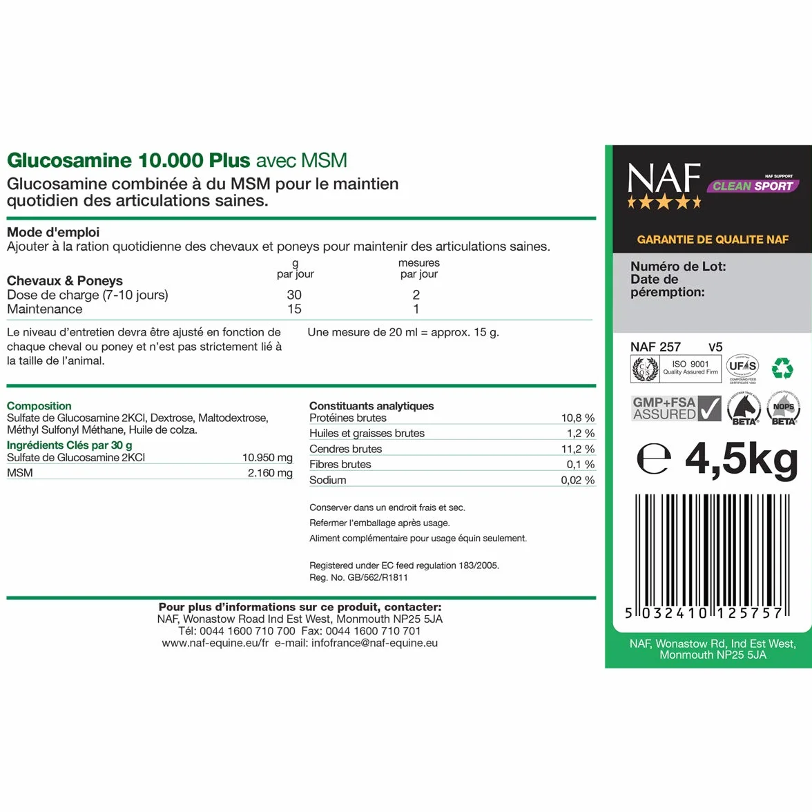 NAF Glucosamine 10000 Plus 4,5 kg