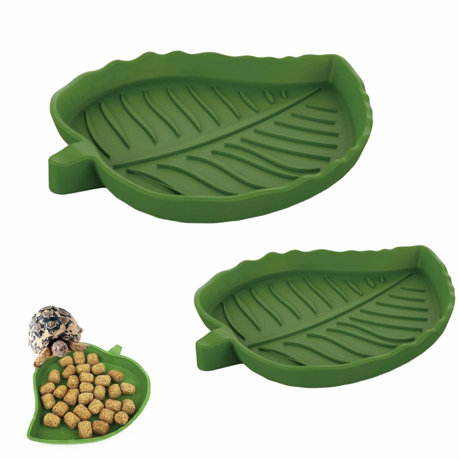 Bol Alimentaire Reptiles, Assiette de Nourriture Tortue, 2 Pièces Bol Eau Nourriture pour Maison Tortue