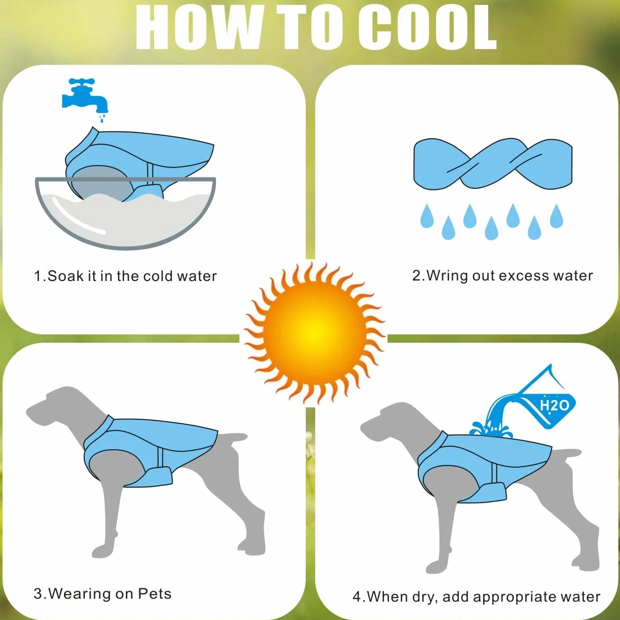 Gilet de Refroidissement pour Chien en Maille Respirante Réglable Manteau d'été (L, Bleu)