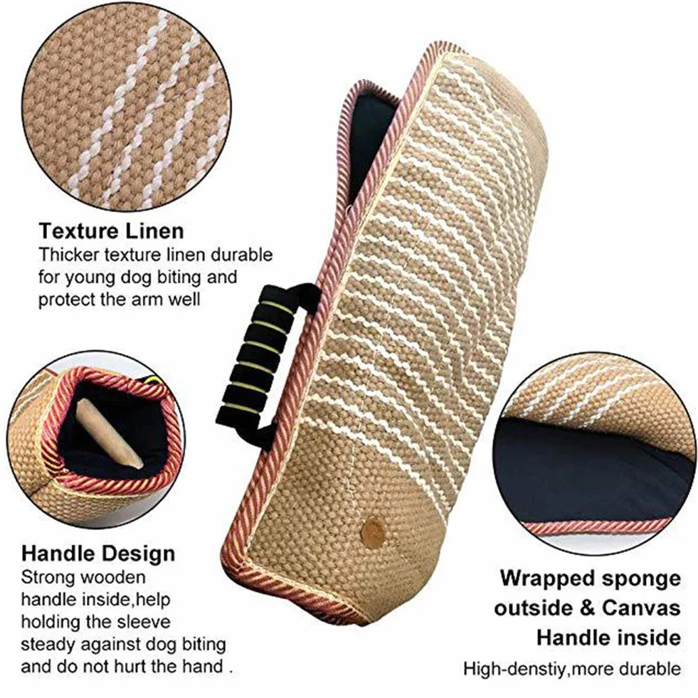 Manche de Protection Anti Morsure pour Chien Chiot Équipement d'Éducation avec Bâton Parure Dressage