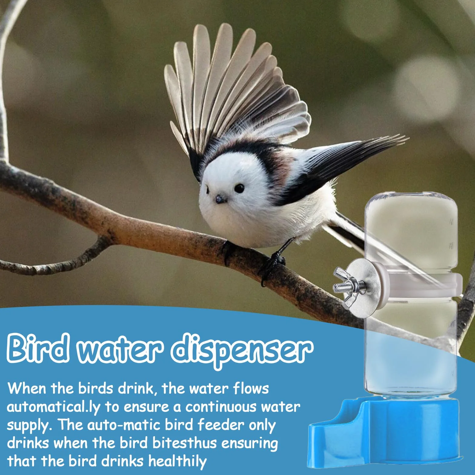 Lot de 3 abreuvoirs pour oiseaux - Distributeur d'eau automatique pour cage - 140 ml