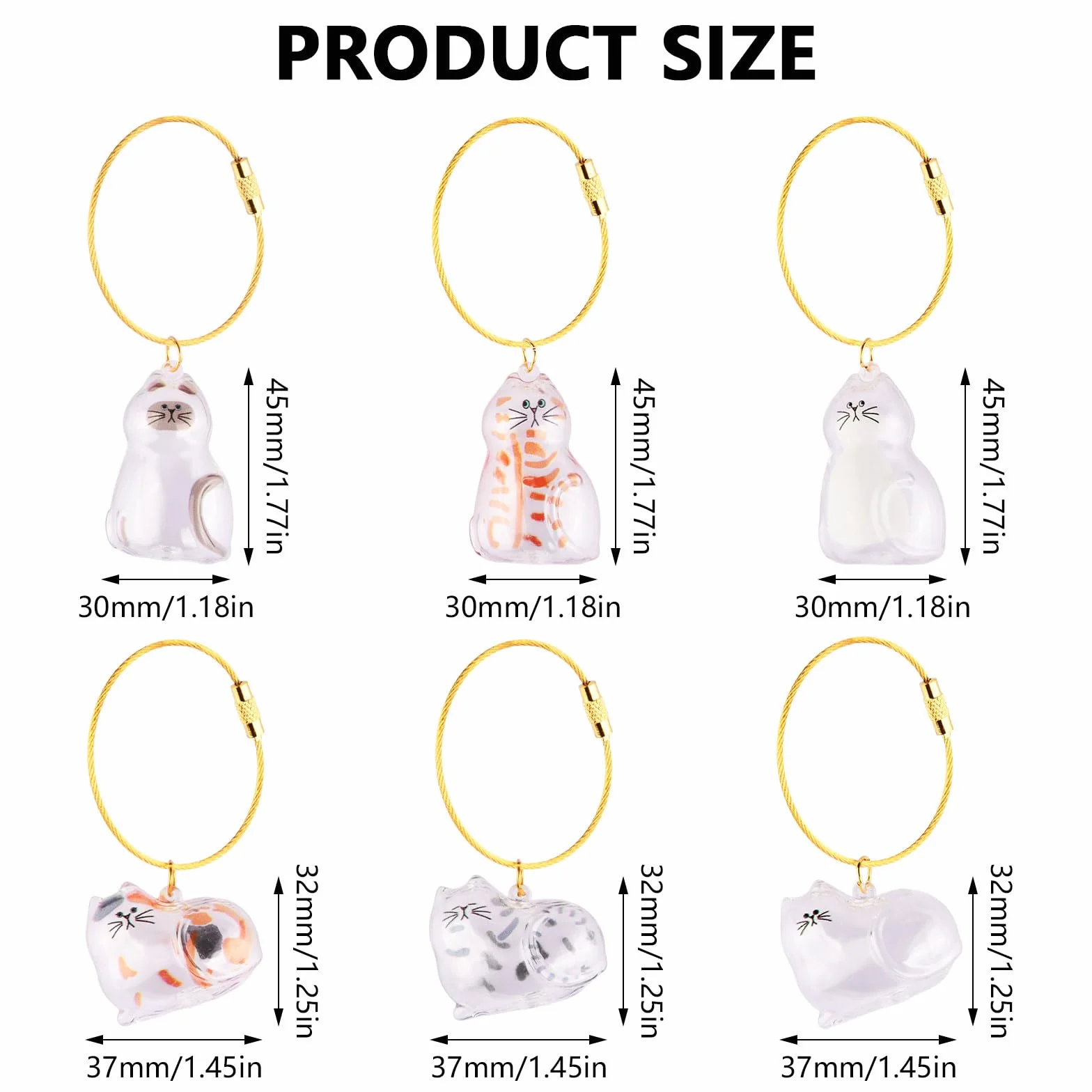 Lot de 6 Porte-Clés en Poils de Chat, Capsules Commémoratives en Acrylique Transparent, Boîte de Rangement pour Poils d’animaux, Idée Cadeau DIY pour Amoureux des Animaux