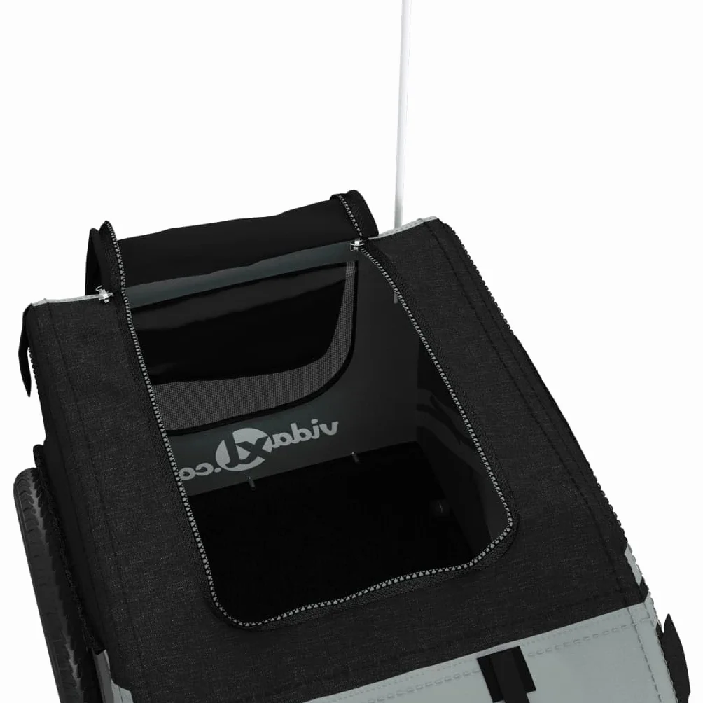 Remorque de vélo pour animaux de compagnie noir et gris