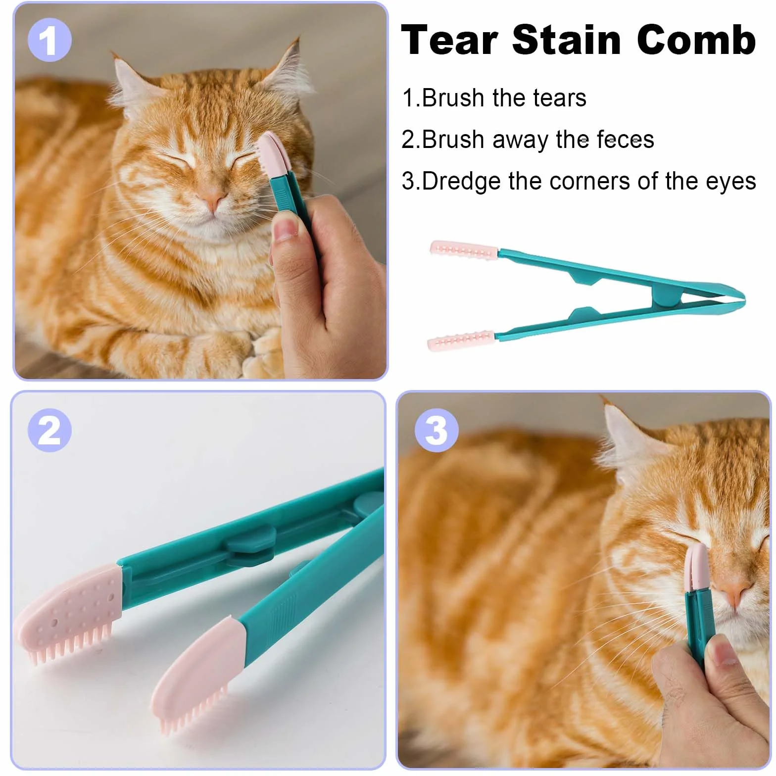 4pcs Brosse de Toilettage pour Animaux de Compagnie, Peigne à Puces pour Chat Peigne à Puces Chien Multifonctionnel Peigne à Puces pour Chiens Peigne à Cheveux pour Animaux de Compagnie