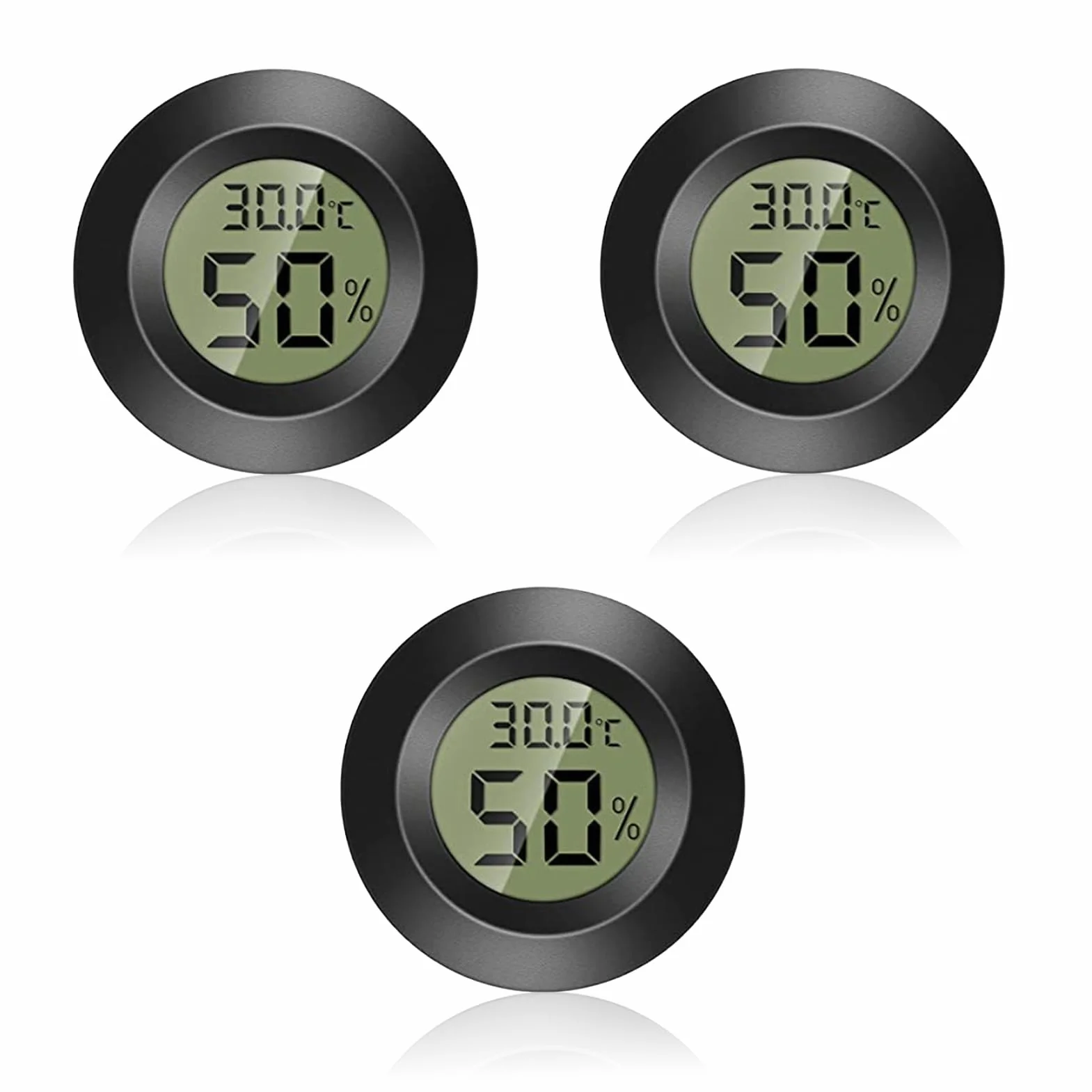 Thermomètre hygromètre numérique -50°C~+70°C intérieur extérieur (paquet de 3)