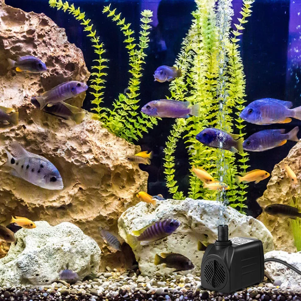 Cadrim Pompe Submersible 1200L/H 220-240V 50Hz Aquarium Fontaine