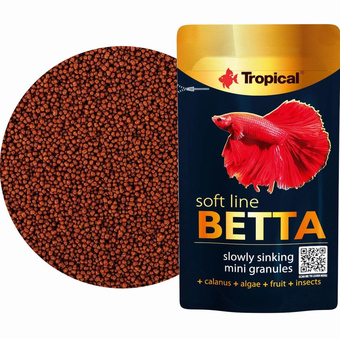 Soft Line Betta 5g Nourriture Tendre Mini Granules Descendant Lentement pour Poissons Labyrinthe
