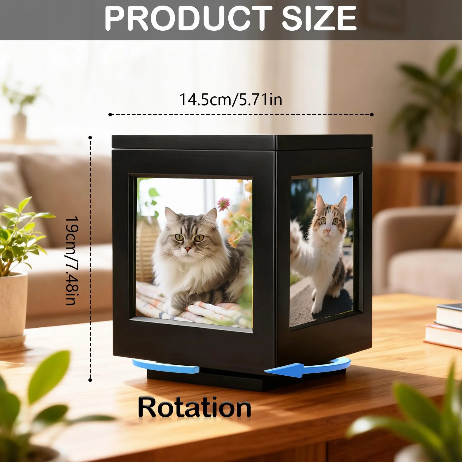 Urne Funéraire pour Chien en Bois avec Cadre Photo, Urne pour Animaux de Compagnie Commémorative Personnalisée