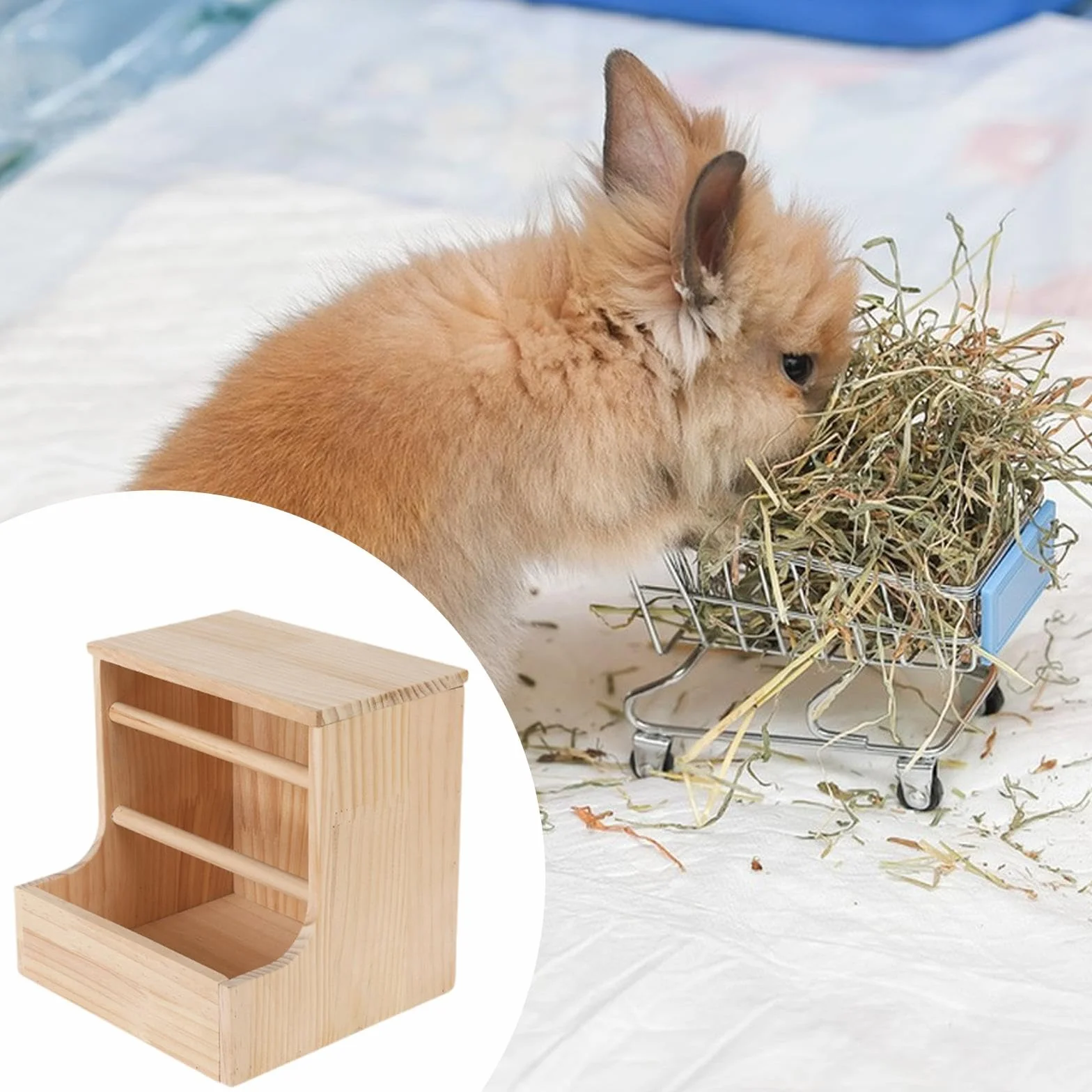 MagiDeal Mangeoire à Foin en Bois pour Lapins, Râtelier à Foin 20x10x20cm