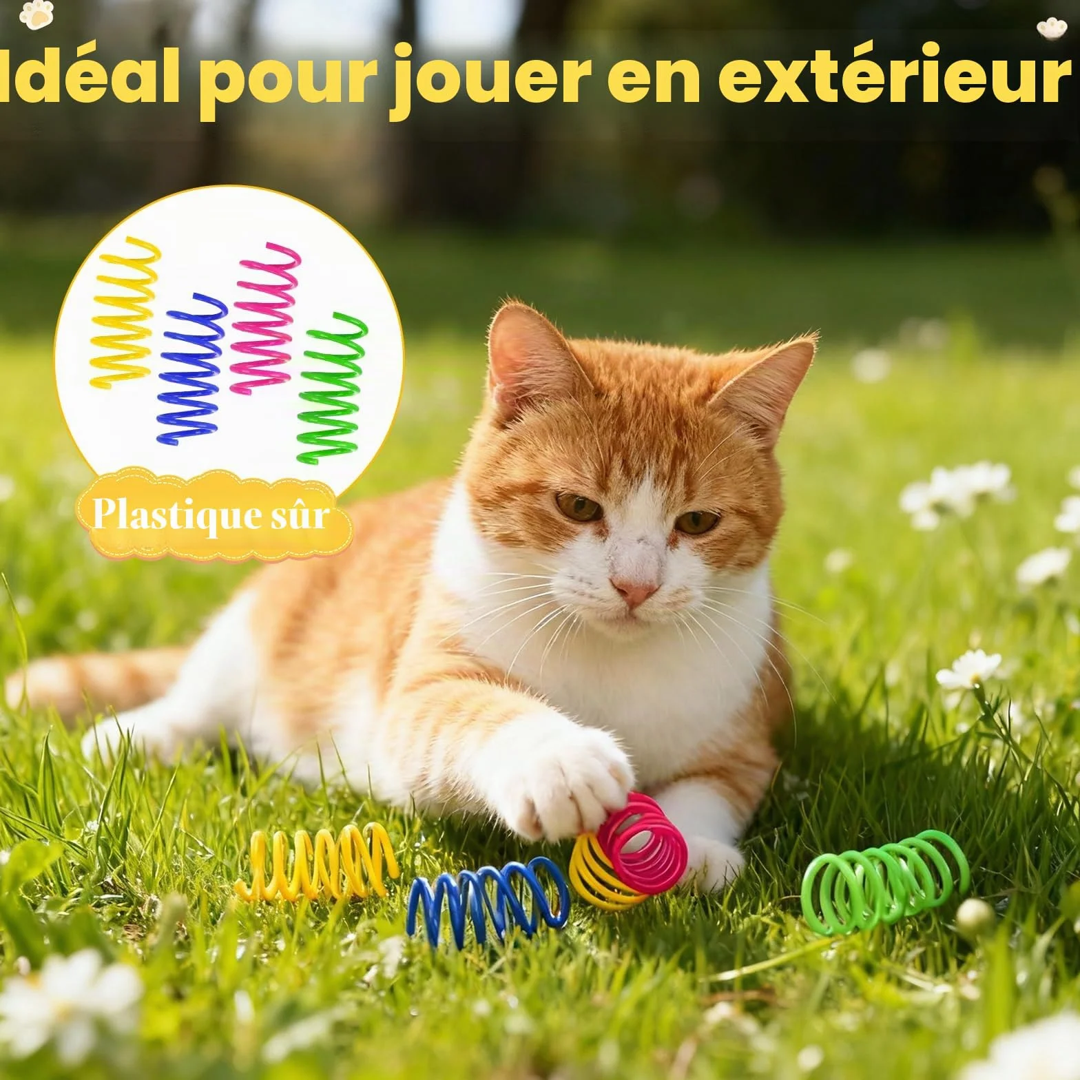 80 Pièces Ressort Chat Jouet avec Plumes en Spirale, Jouet Sautant pour Chats