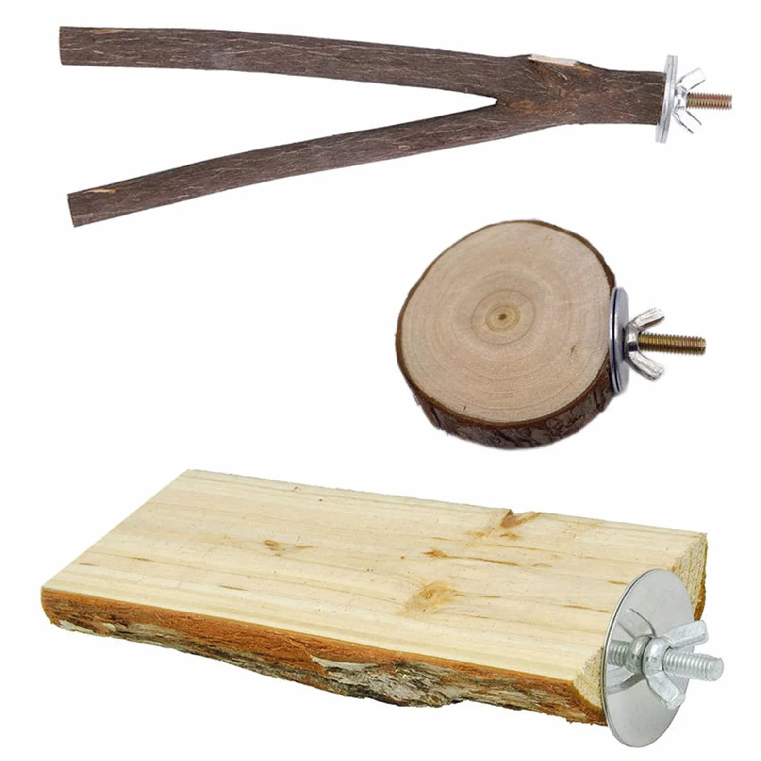 Nichoir à Perruches Extra Large Fabriqué à La Main Bois Naturel 3 Perchoirs Cage d'Élevage pour Calopsittes Perroquets Oiseaux Petite et Moyenne Taille