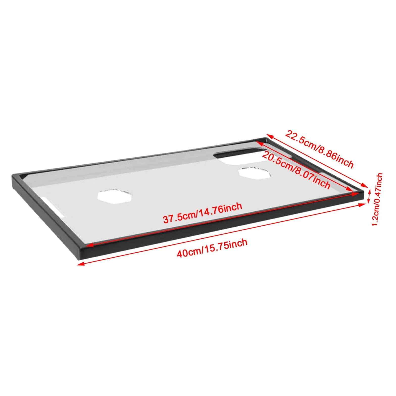 Harilla Couvercle d'aquarium Transparent avec Trous d'alimentation et Cadre, 40 x 22.5 cm