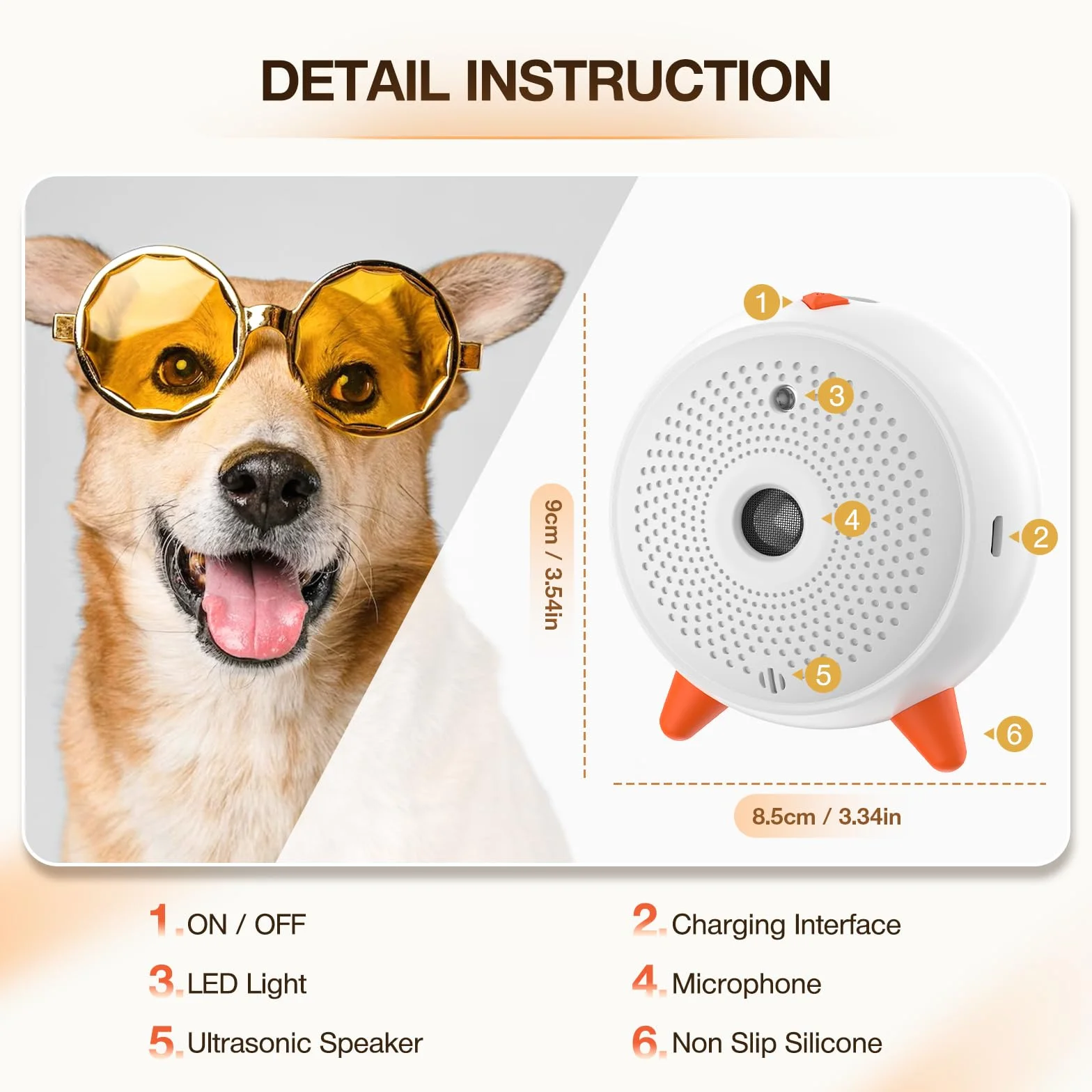 Anti Aboiement Chien Ultrason Automatique Boitier Rechargeable étanche 33ft
