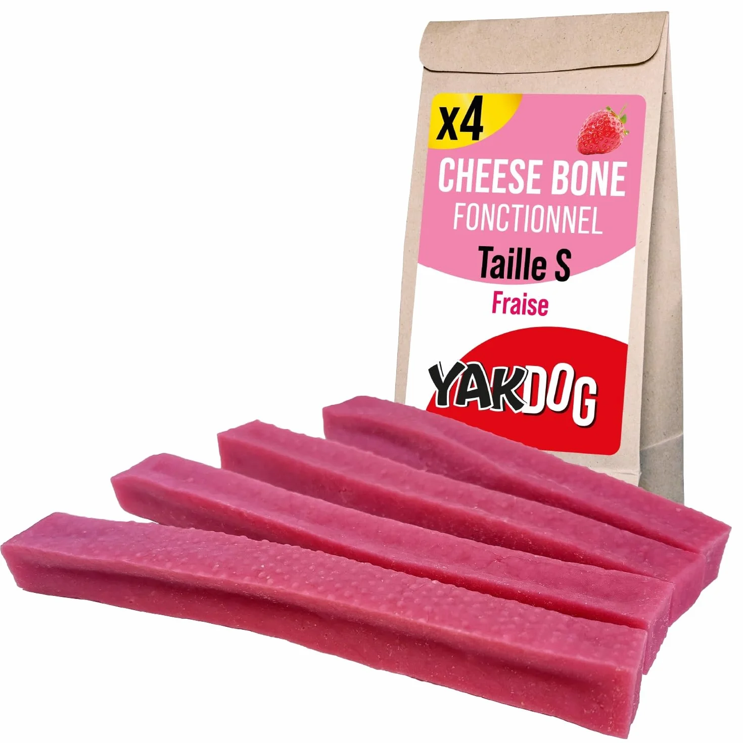 SANTÉ+ Bâtonnets Fromage Chien S Fraise Relax Effet Calmants Digestifs Favorise Sommeil Renforce Os Dents Friandise Longue Durée 100% Naturel
