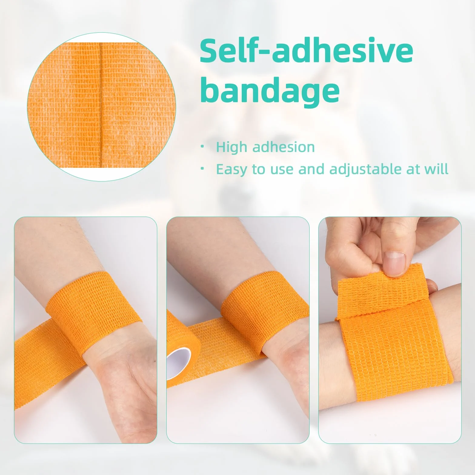 Carehabi Bandage Autoadhésif 18 Rouleaux 5cm x 4.5m Bande Cohesive Multicolore Vétérinaire Élastique Autocollant