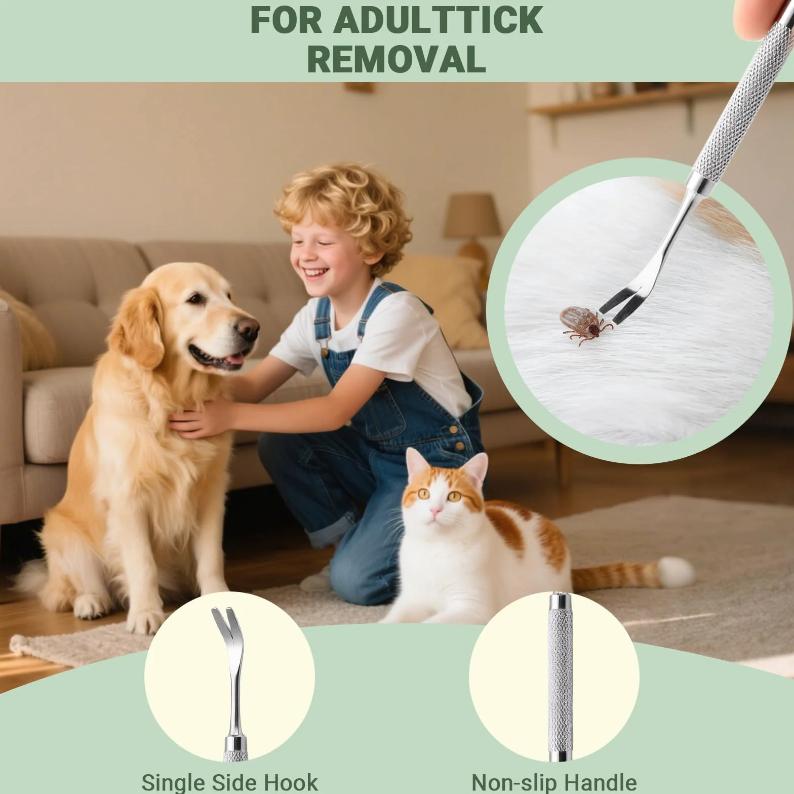 Zeckenzange Set 3-teilig en Acier Inoxydable pour Humains, Chiens et Chats